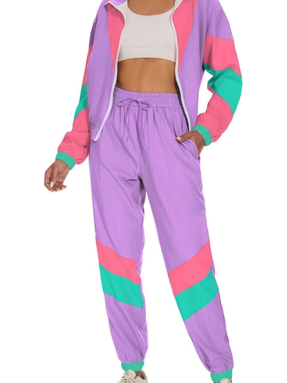 UOUA Tracksuit 80s 90s Retro Set with Pants and Jacket